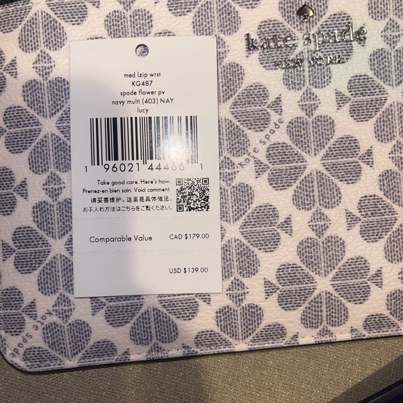 Kate Spade Floral Wristlet - Black and White